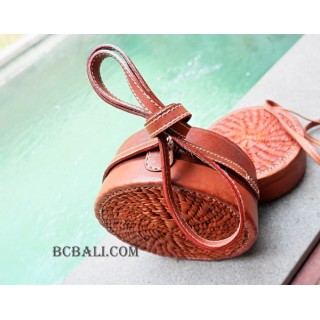 large size circle full leather sling bags  bali